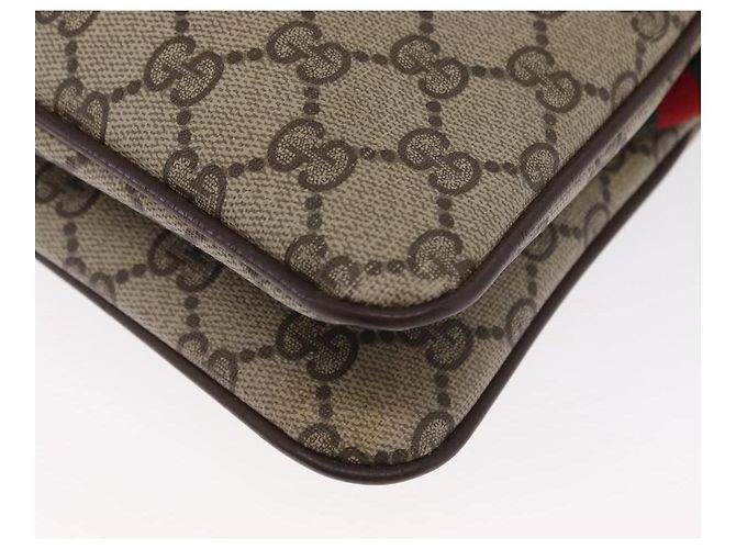 Borsa Sherry Line GG Supreme Web di GUCCI in PVC beige e oro 904 02 035 Auth ep12282 D'oro - vista 13