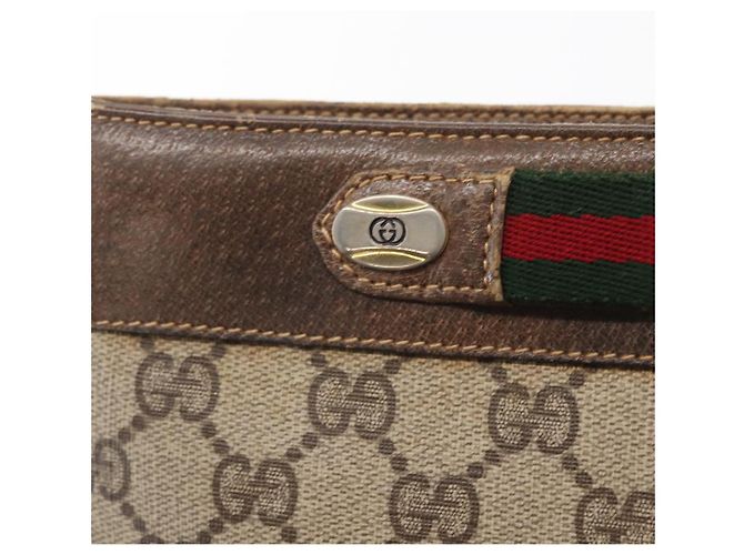 Borsa Sherry Line GG Supreme Web di GUCCI in PVC beige e oro 904 02 035 Auth ep12282 D'oro - vista 14