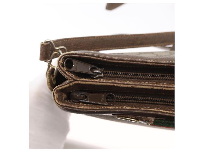Borsa Sherry Line GG Supreme Web di GUCCI in PVC beige e oro 904 02 035 Auth ep12282 D'oro - vista 15