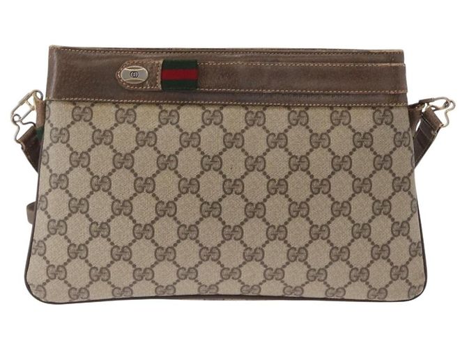 Borsa Sherry Line GG Supreme Web di GUCCI in PVC beige e oro 904 02 035 Auth ep12282 D'oro - vista 2