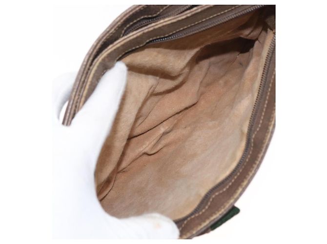 Borsa Sherry Line GG Supreme Web di GUCCI in PVC beige e oro 904 02 035 Auth ep12282 D'oro - vista 20