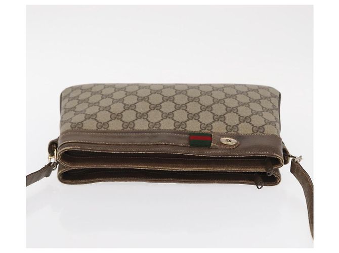 Borsa Sherry Line GG Supreme Web di GUCCI in PVC beige e oro 904 02 035 Auth ep12282 D'oro - vista 6