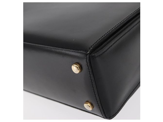 Céline Borsa a mano CELINE in pelle nera e oro Auth ki6217 Nero D'oro - vista 17