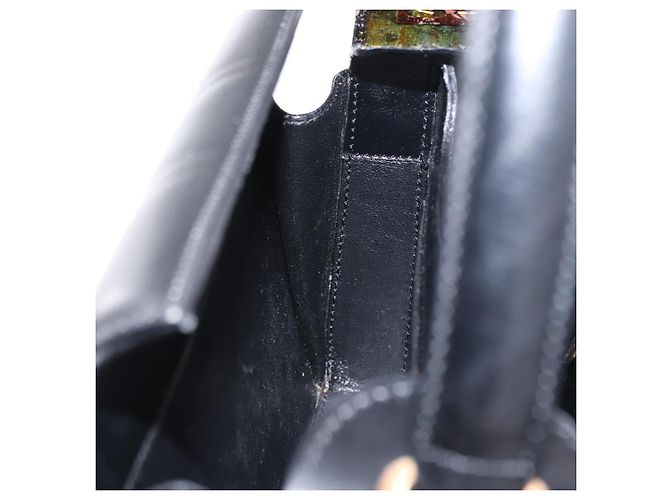 Céline Borsa a mano CELINE in pelle nera e oro Auth ki6217 Nero D'oro - vista 24