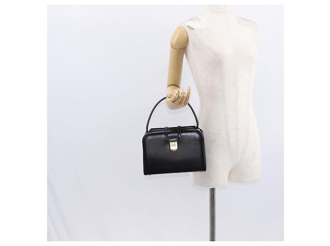 Céline Borsa a mano CELINE in pelle nera e oro Auth ki6217 Nero D'oro - vista 27