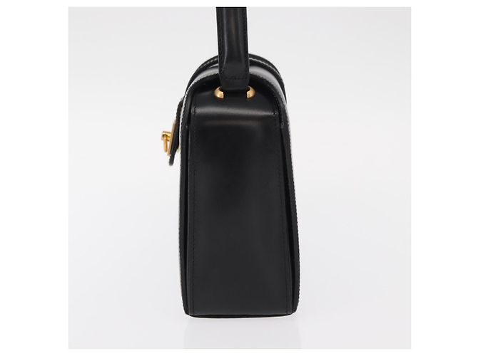Céline Borsa a mano CELINE in pelle nera e oro Auth ki6217 Nero D'oro - vista 3