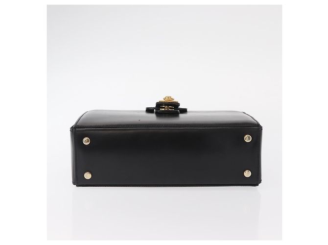 Céline Borsa a mano CELINE in pelle nera e oro Auth ki6217 Nero D'oro - vista 5