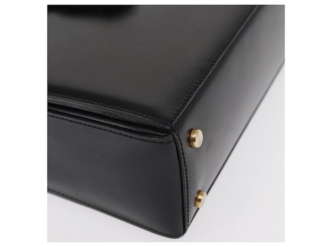 Céline Borsa a mano CELINE in pelle nera e oro Auth ki6217 Nero D'oro - vista 8