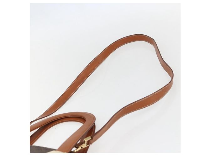 Céline Borsa a mano in tela Macadam CELINE in pelle PVC 2 in 1 marrone oro Auth ep12312 D'oro - vista 15