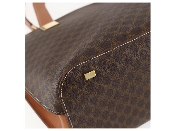 Céline Borsa a mano in tela Macadam CELINE in pelle PVC 2 in 1 marrone oro Auth ep12312 D'oro - vista 17