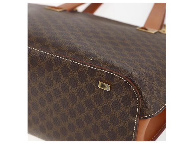 Céline Borsa a mano in tela Macadam CELINE in pelle PVC 2 in 1 marrone oro Auth ep12312 D'oro - vista 18
