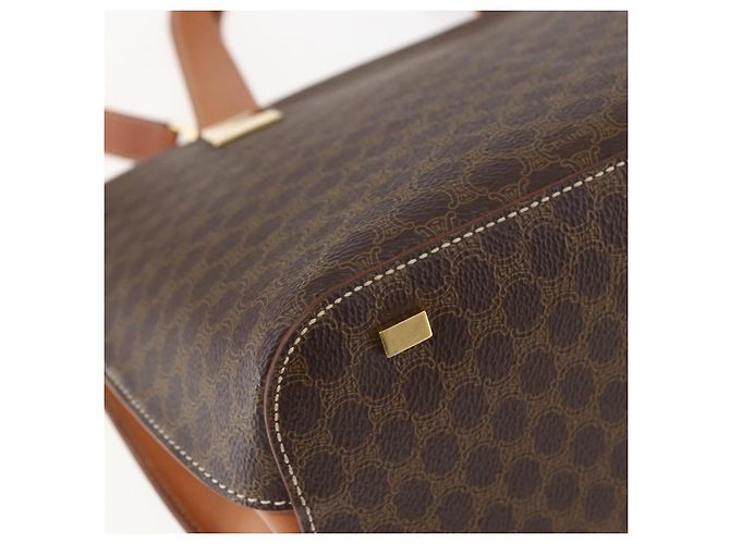 Céline Borsa a mano in tela Macadam CELINE in pelle PVC 2 in 1 marrone oro Auth ep12312 D'oro - vista 19