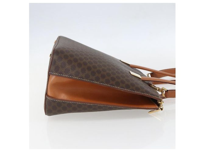 Céline Borsa a mano in tela Macadam CELINE in pelle PVC 2 in 1 marrone oro Auth ep12312 D'oro - vista 4