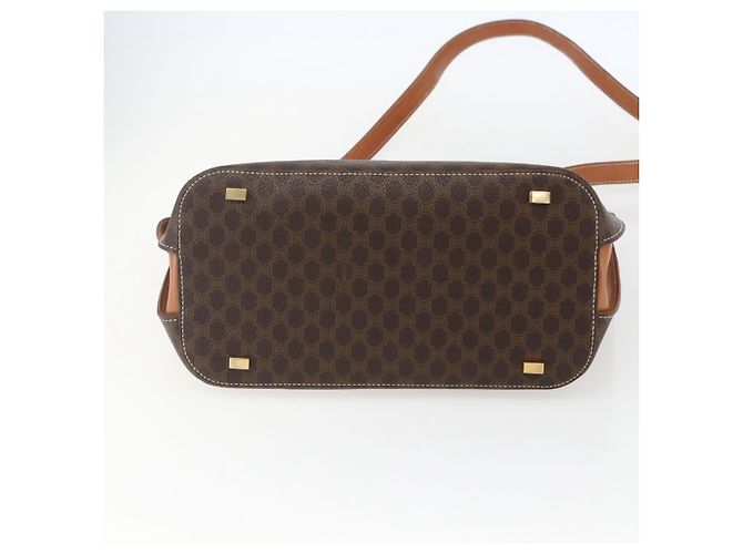 Céline Borsa a mano in tela Macadam CELINE in pelle PVC 2 in 1 marrone oro Auth ep12312 D'oro - vista 5