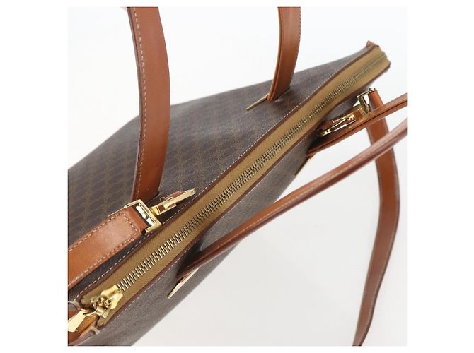 Céline Borsa a mano in tela Macadam CELINE in pelle PVC 2 in 1 marrone oro Auth ep12312 D'oro - vista 6