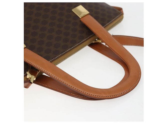 Céline Borsa a mano in tela Macadam CELINE in pelle PVC 2 in 1 marrone oro Auth ep12312 D'oro - vista 7