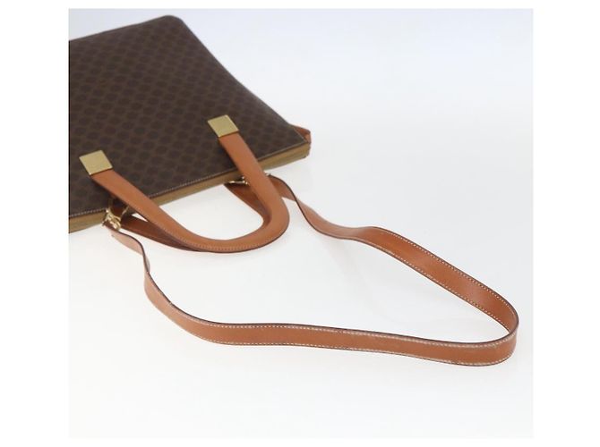 Céline Borsa a mano in tela Macadam CELINE in pelle PVC 2 in 1 marrone oro Auth ep12312 D'oro - vista 8