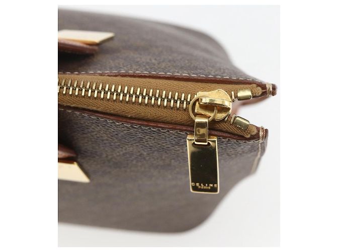 Céline Borsa a mano in tela Macadam CELINE in pelle PVC 2 in 1 marrone oro Auth ep12312 D'oro - vista 9