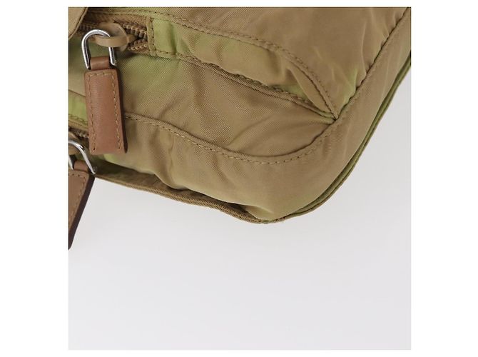 PRADA Shoulder Bag Nylon Beige Silver Auth ki6222 Silvery - view 15