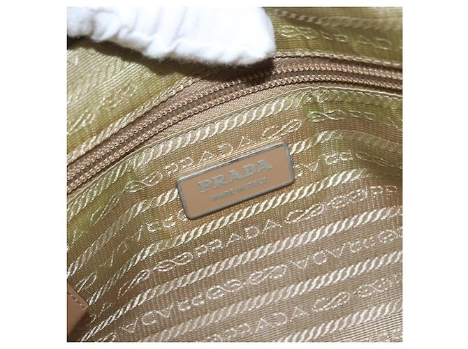 PRADA Shoulder Bag Nylon Beige Silver Auth ki6222 Silvery - view 22