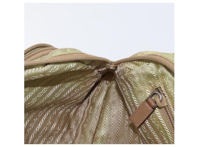 PRADA Shoulder Bag Nylon Beige Silver Auth ki6222 Silvery - view 24
