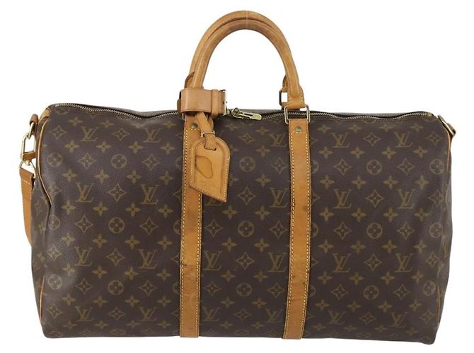 LOUIS VUITTON Monogram Keepall Bandouliere 50 Borsa Boston M41416 LV Auth 155662 Monogramma - vista 13