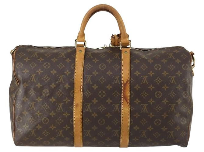 LOUIS VUITTON Monogram Keepall Bandouliere 50 Borsa Boston M41416 LV Auth 155662 Monogramma - vista 2