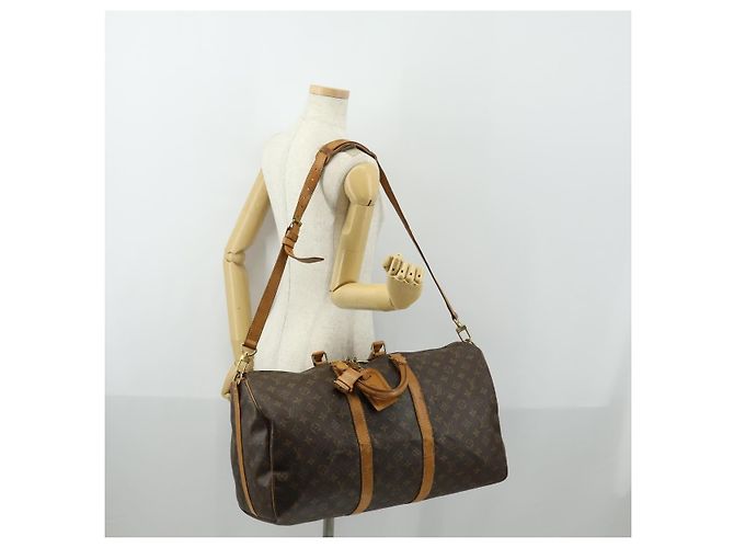 LOUIS VUITTON Monogram Keepall Bandouliere 50 Borsa Boston M41416 LV Auth 155662 Monogramma - vista 24