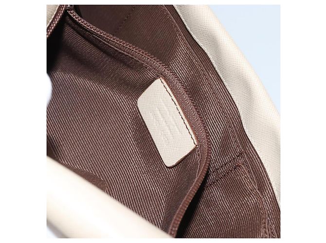 Borsa a Spalla Vala Chain in Pelle Beige Argento Auth BA8967 di Salvatore Ferragamo - vista 12