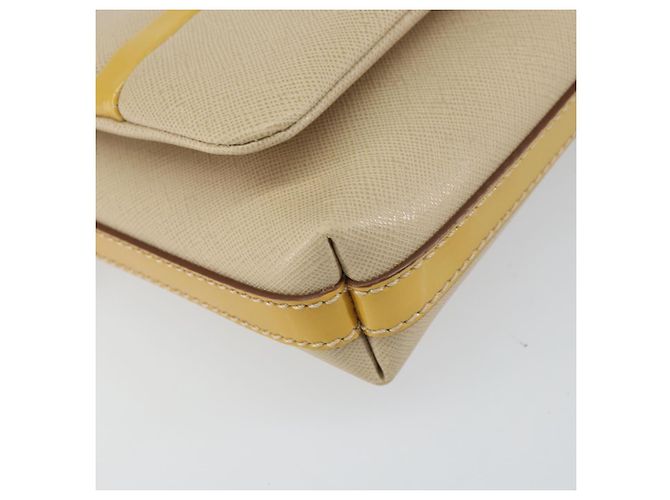 Borsa a Spalla Vala Chain in Pelle Beige Argento Auth BA8967 di Salvatore Ferragamo - vista 14