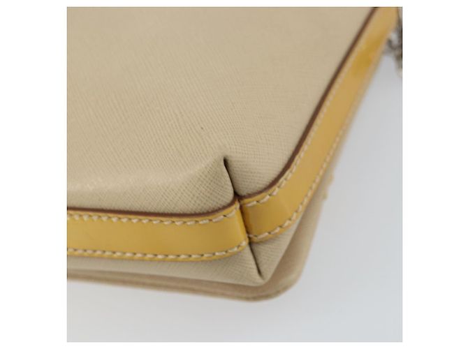 Borsa a Spalla Vala Chain in Pelle Beige Argento Auth BA8967 di Salvatore Ferragamo - vista 15