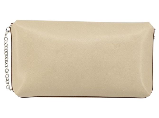 Borsa a Spalla Vala Chain in Pelle Beige Argento Auth BA8967 di Salvatore Ferragamo - vista 2