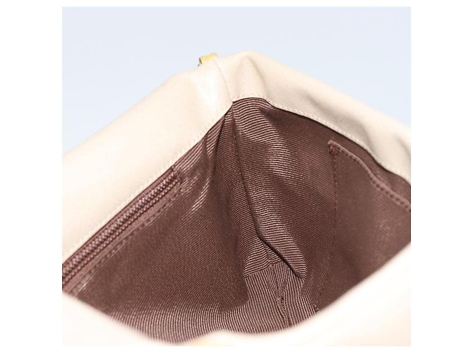 Borsa a Spalla Vala Chain in Pelle Beige Argento Auth BA8967 di Salvatore Ferragamo - vista 20