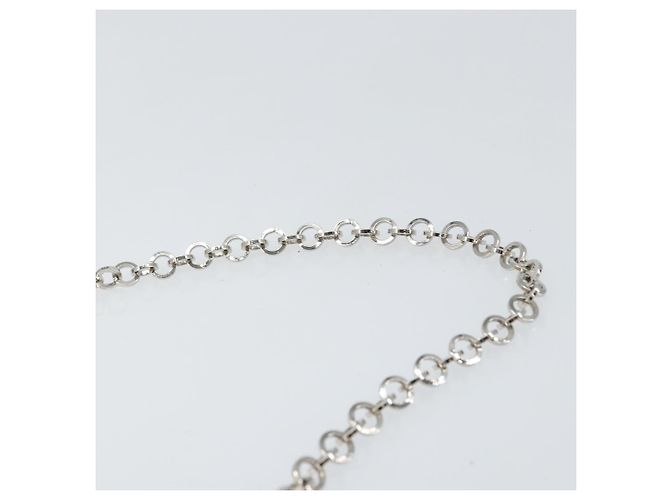 Borsa a Spalla Vala Chain in Pelle Beige Argento Auth BA8967 di Salvatore Ferragamo - vista 8