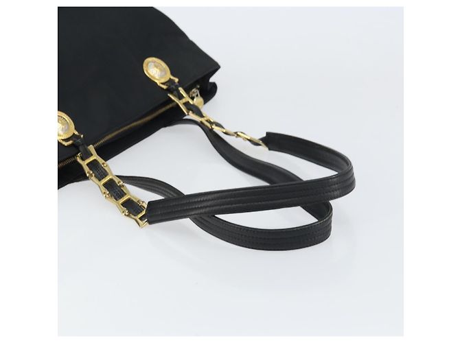Borsa Tote Gianni Versace in nylon nero e oro Auth BA8787 D'oro - vista 7