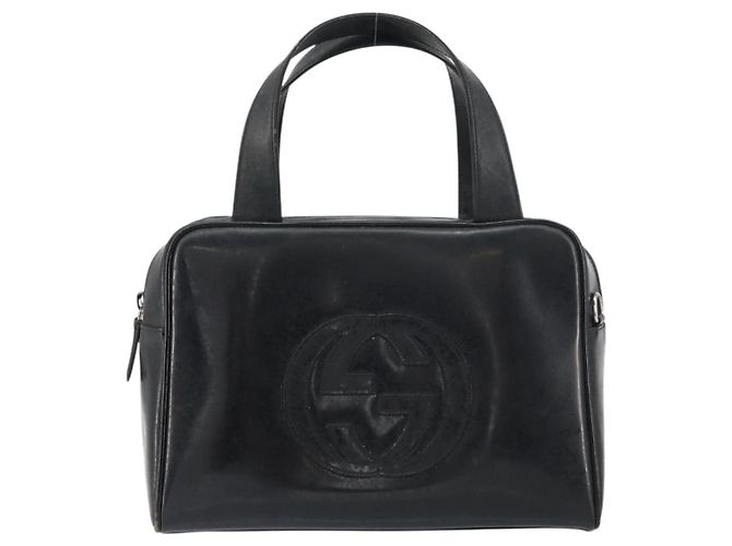 GUCCI Hand Bag Enamel Black Silver 000 1274 0505 Auth ep12304 Silvery - view 13