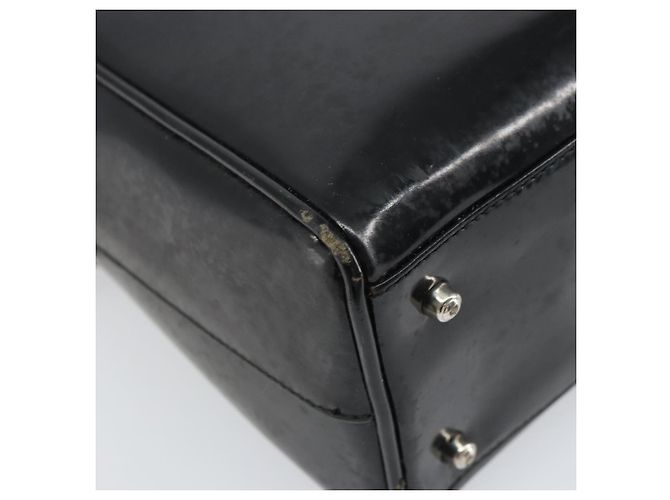 GUCCI Hand Bag Enamel Black Silver 000 1274 0505 Auth ep12304 Silvery - view 14