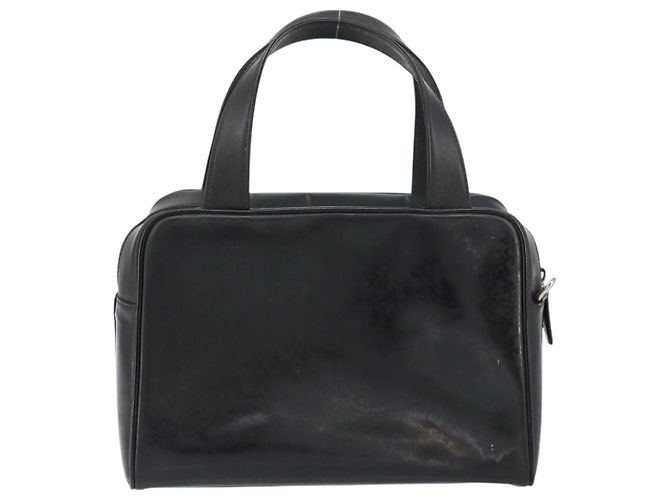 GUCCI Hand Bag Enamel Black Silver 000 1274 0505 Auth ep12304 Silvery - view 2