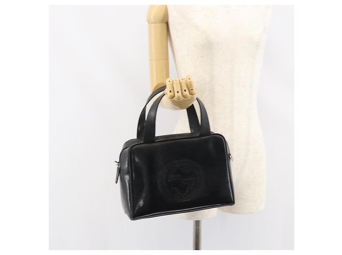 GUCCI Hand Bag Enamel Black Silver 000 1274 0505 Auth ep12304 Silvery - view 22