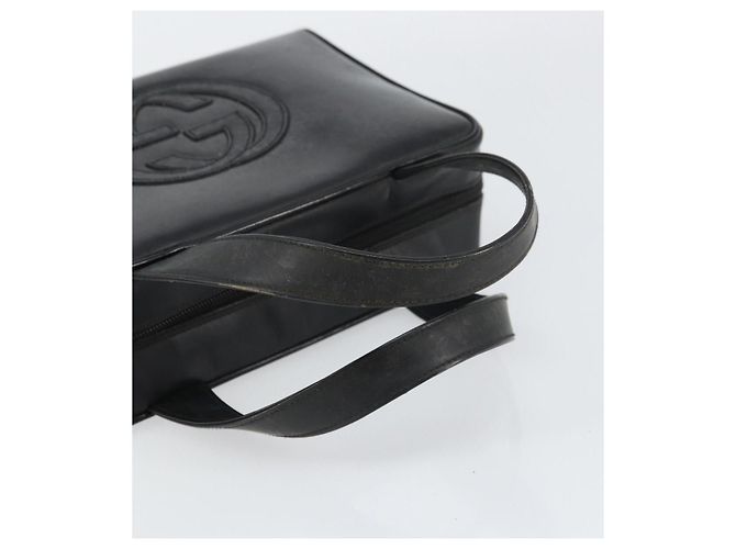 GUCCI Hand Bag Enamel Black Silver 000 1274 0505 Auth ep12304 Silvery - view 7