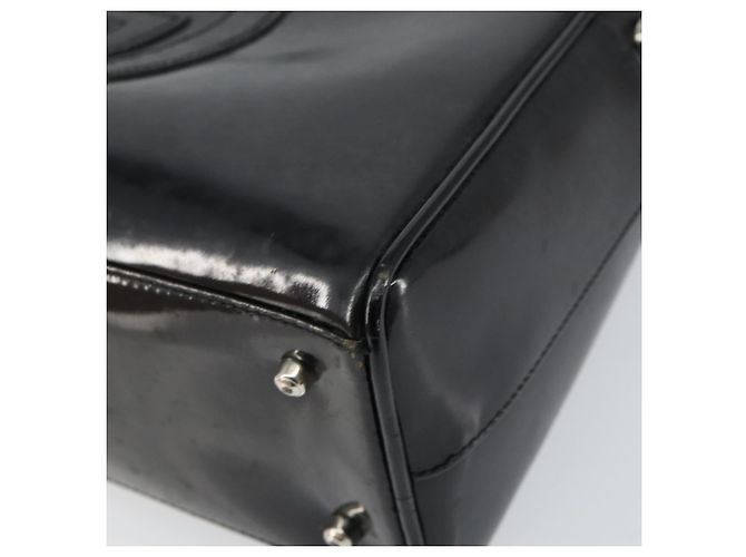 GUCCI Hand Bag Enamel Black Silver 000 1274 0505 Auth ep12304 Silvery - view 9