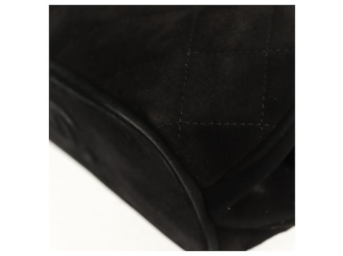 CHANEL Borsa Matelassé in Suede Nera Oro CC Auth 157875V Nero D'oro - vista 17