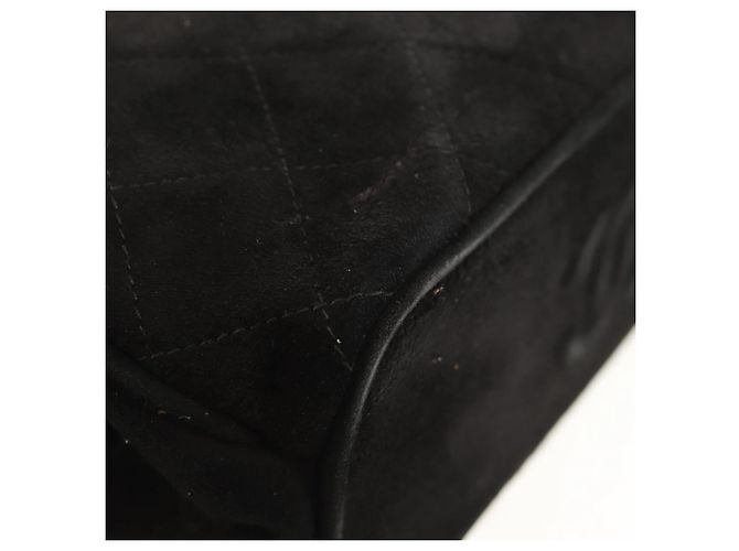 CHANEL Borsa Matelassé in Suede Nera Oro CC Auth 157875V Nero D'oro - vista 18