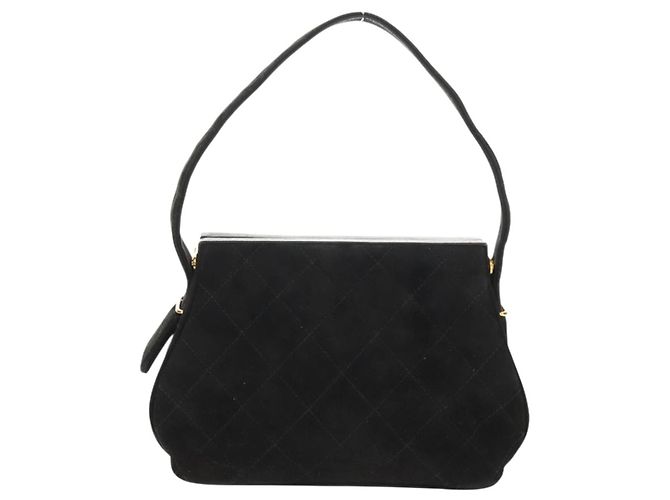 CHANEL Borsa Matelassé in Suede Nera Oro CC Auth 157875V Nero D'oro - vista 2