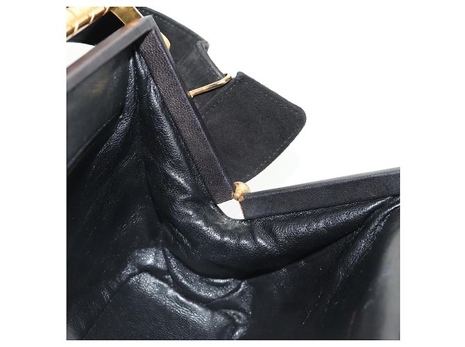 CHANEL Borsa Matelassé in Suede Nera Oro CC Auth 157875V Nero D'oro - vista 23