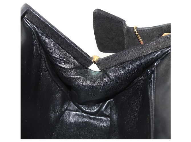 CHANEL Borsa Matelassé in Suede Nera Oro CC Auth 157875V Nero D'oro - vista 24