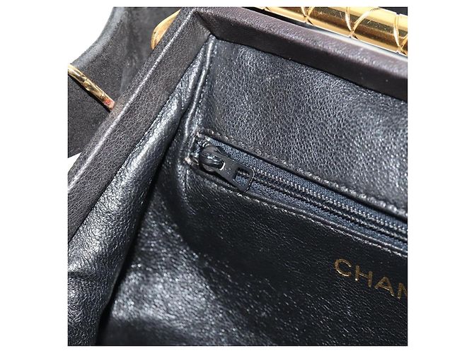 CHANEL Borsa Matelassé in Suede Nera Oro CC Auth 157875V Nero D'oro - vista 25