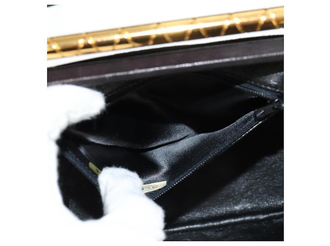 CHANEL Borsa Matelassé in Suede Nera Oro CC Auth 157875V Nero D'oro - vista 26