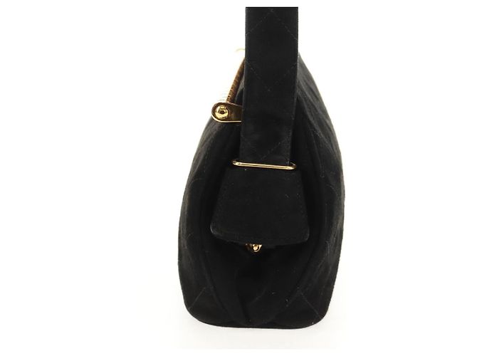 CHANEL Borsa Matelassé in Suede Nera Oro CC Auth 157875V Nero D'oro - vista 3