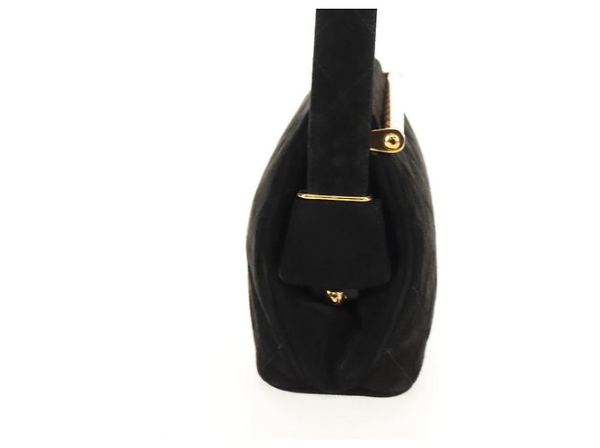 CHANEL Borsa Matelassé in Suede Nera Oro CC Auth 157875V Nero D'oro - vista 4